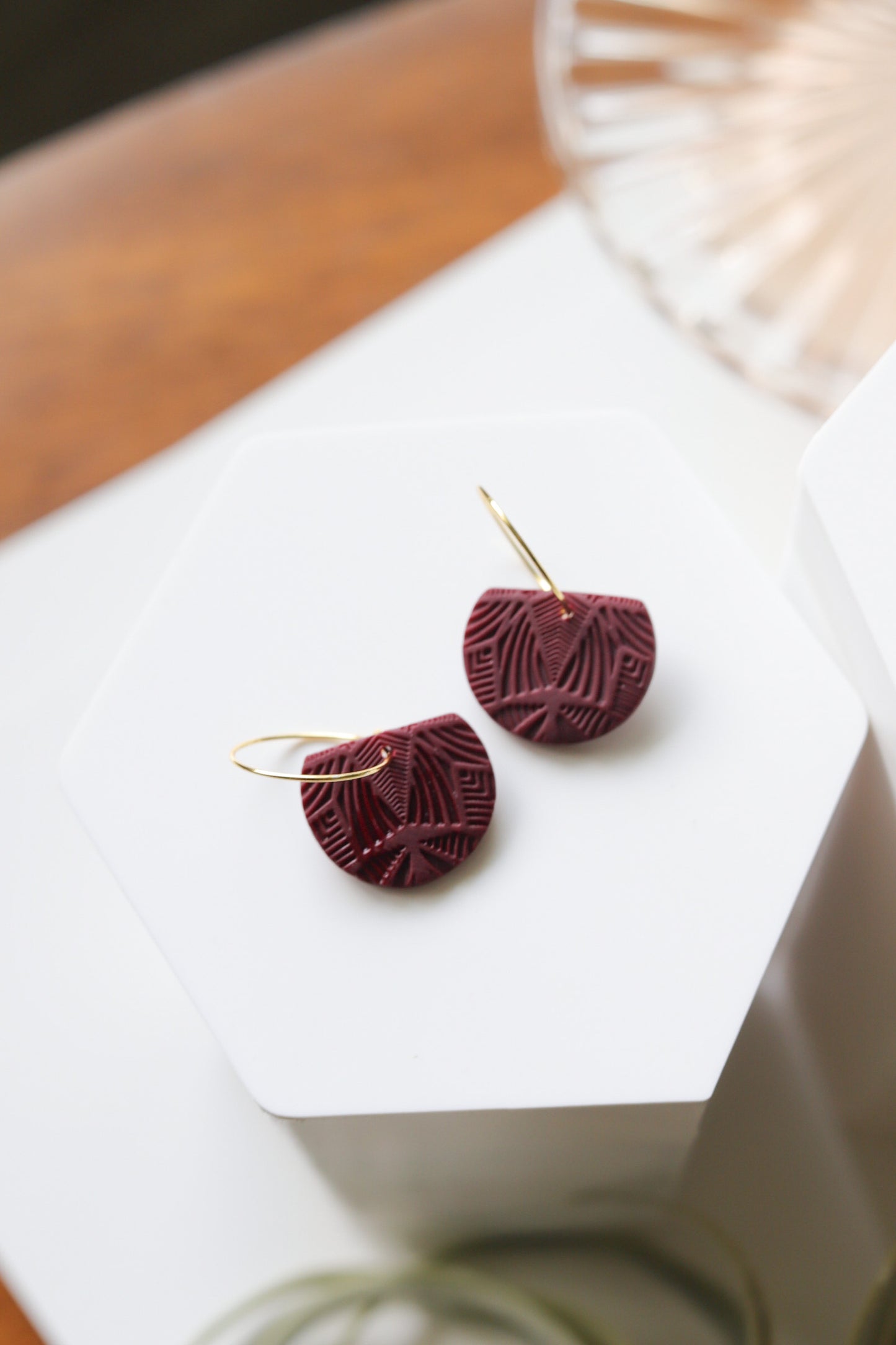 Wine Textured Hoops
