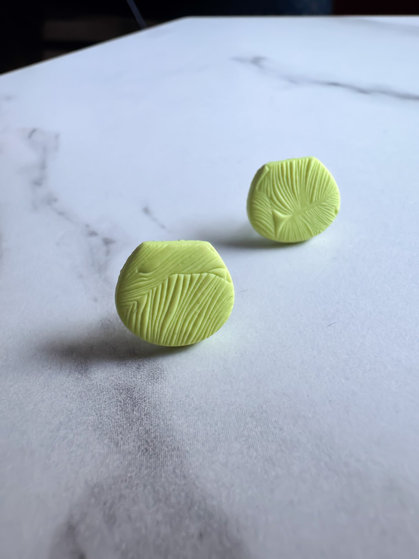 Lime Art Deco Studs