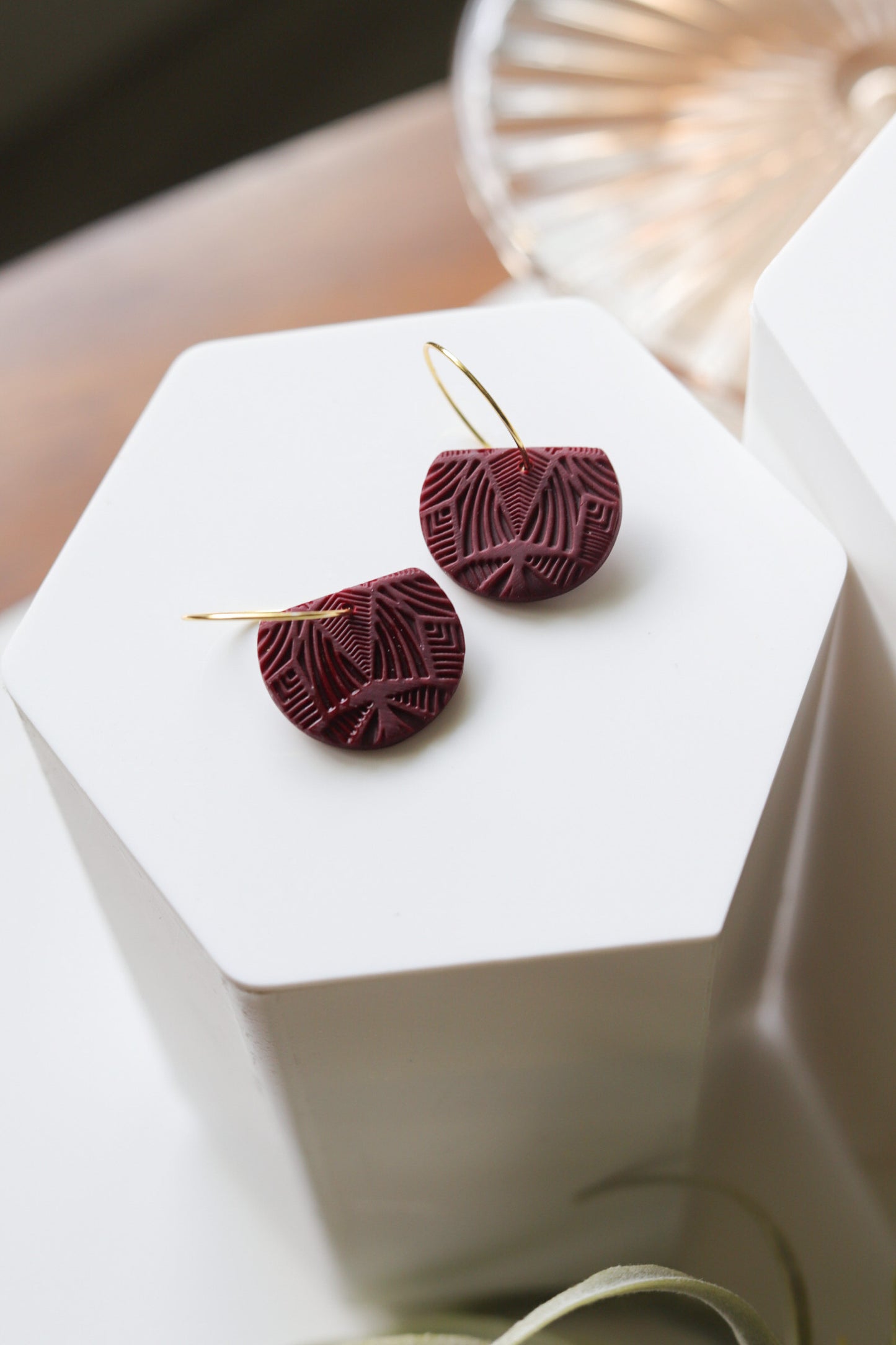 Wine Textured Hoops