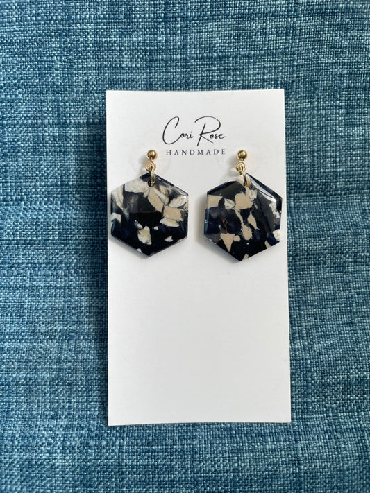 Black Terrazo Earrings