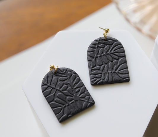 Black Matisse Patterned Arch Earrings