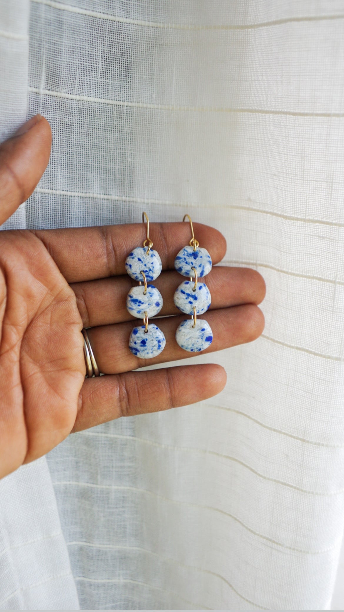 Vintage Blue Tiered Earrings