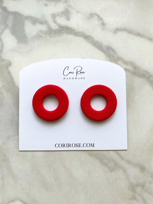 Red Textured XL Studs