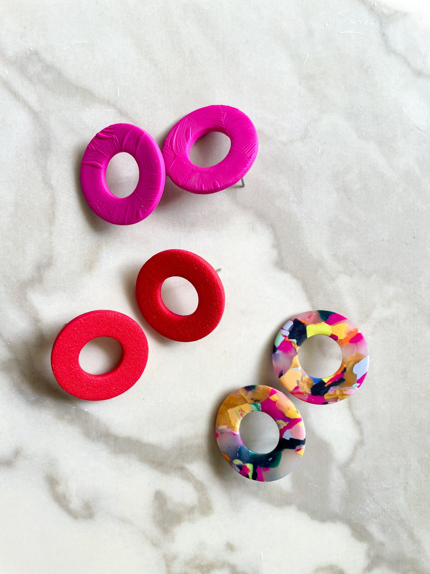Red Textured XL Studs